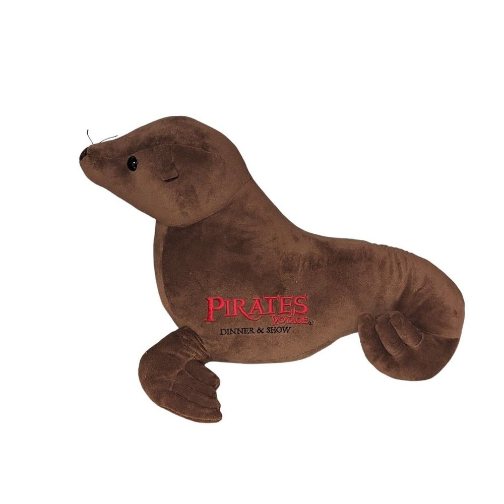 Pirates Voyage Dinner&Show Embroidered Brown Sea lion Plush Stuffed Animal 22”